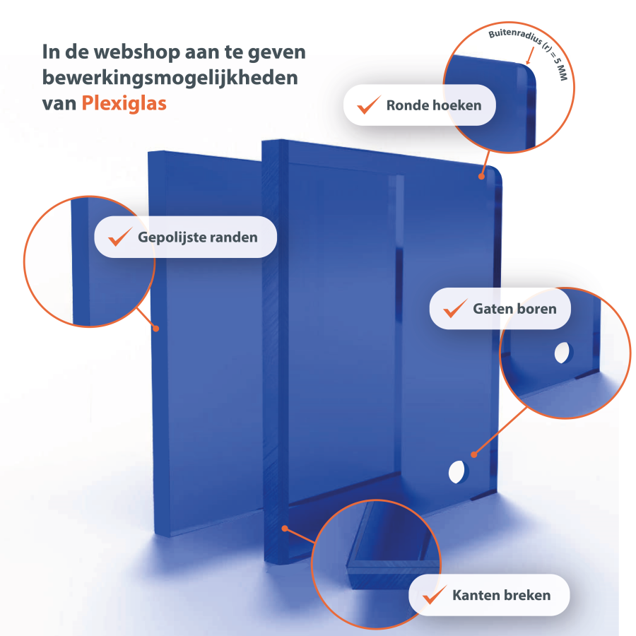 PLEXIGLAS® Plaat Transparant Donkerblauw 1072 600x1200x8MM | Flexinplex.nl